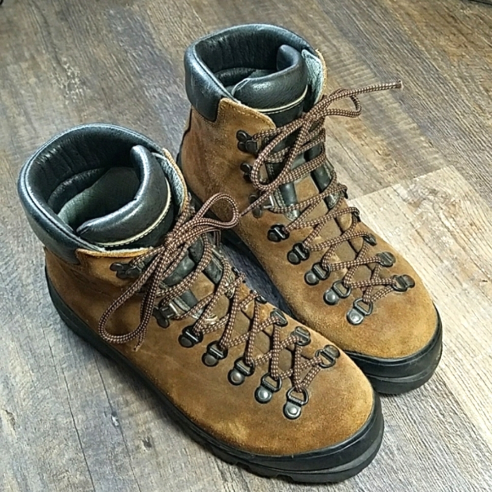 Scarpa Brown Leather Mountaineering Hiking Boots Cramp Comp 42.5 Made Italy